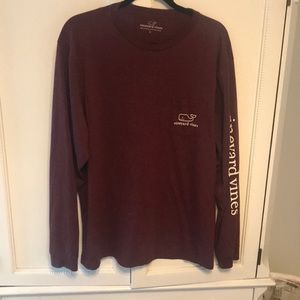 Vineyard vines maroon long sleeve t shirt size L